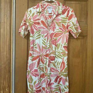 Nicole Miller Linen Floral Dress - Size XS